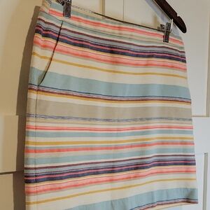 Promod Pastel Multicolor Striped Mini Skirt